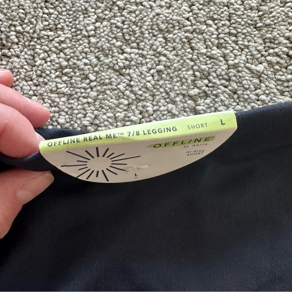 Aerie Grayish Blue High-Waisted 7/8 Leggings Size Large Short - Picture 3 of 10